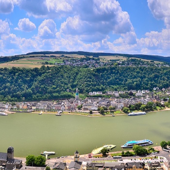 Loreley / Lorelei, en stor klippe ved floden Rhinen, Tyskland