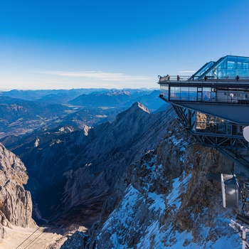 Toppen af Tysklands højeste bjerg Zugspitze, Sydtyskland