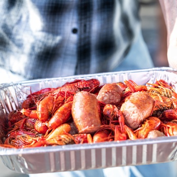 Lobster og crawfish i Lafayette, Louisiana