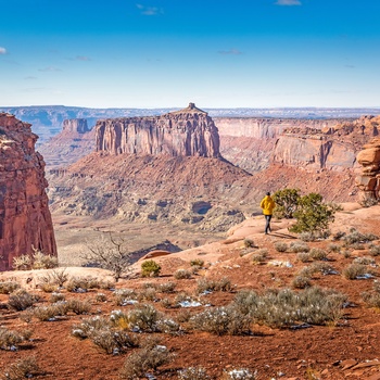 Canyonlands nationalpark og hiker, USA