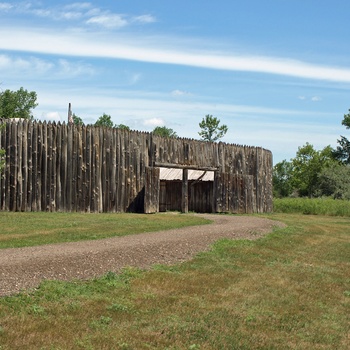 Træfortet Fort Mandan ved Missouri-floden i North Dakota
