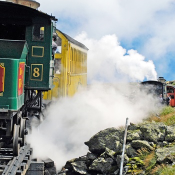 COG Railway til toppen af Mt. Washington i New Hampshire, USA