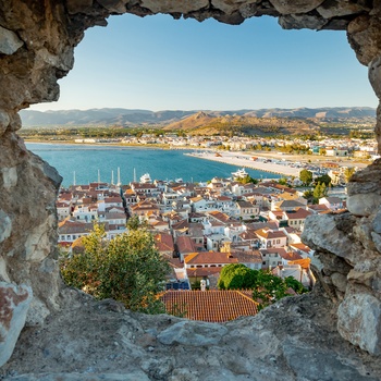 Udsigt fra Palamidi fæstningen til Nafplio på Peloponnes - Grækenland