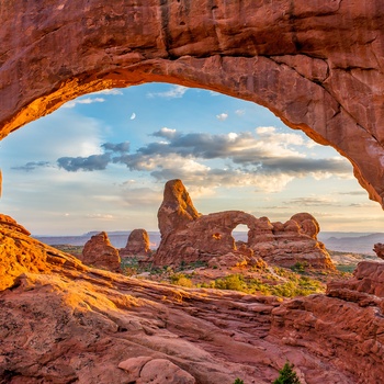 Udsigt i Arches National Park i Utah, USA
