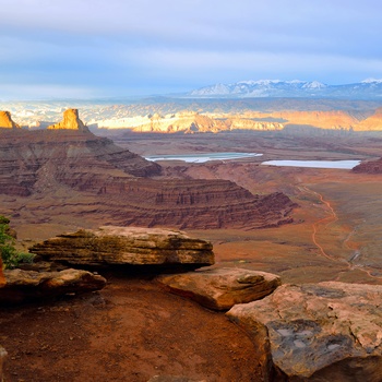 Solnedgang i Dead Horse Point State Park i Utah - USA