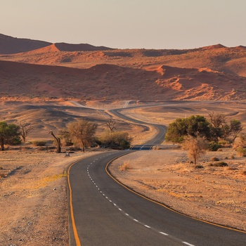 Vej gennem Namib-Naukluft National Park i Namibia