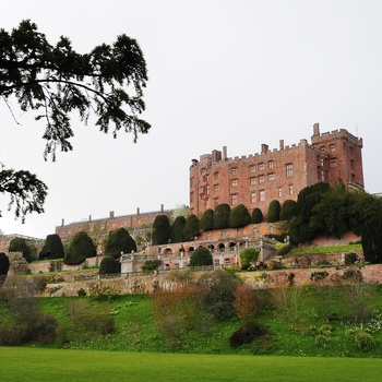 Wales - slottet Powis Castle i Welshpool