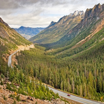 North Cascades Highway gennem nationalparken i Washington State