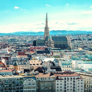 Udsigt over Wien med Stephansdom 