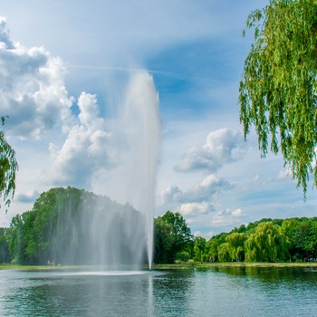 Springvand i parken Amtsgarten, Halle i Midttyskland