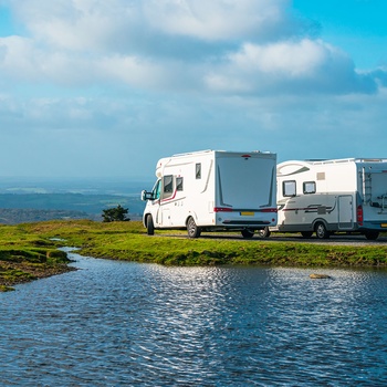 Autocamper i England - flot udsigt ved havet