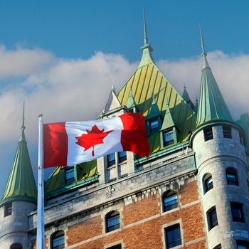 Frontenac slottet i Quebec City i det østlige Canada