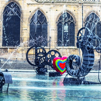 Fontæne ved Pompidou Centret i Paris, Frankrig