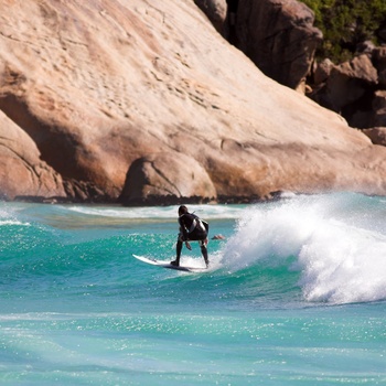 Surfing langs kysten ved Garden Route