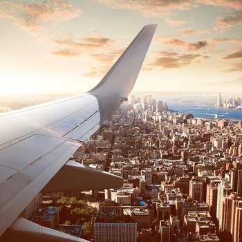 Udsigt til New York fra fly
