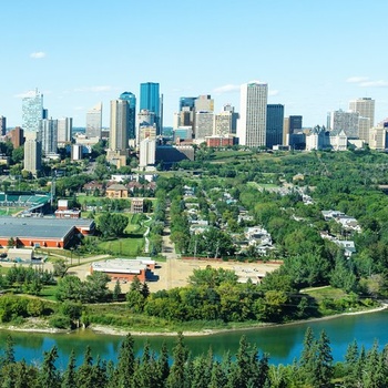 Udsigt ud over Edmonton, Alberta i Canada