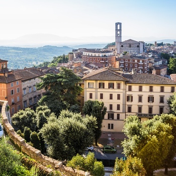 Udsigt til byen Perugia der er hovedstad i Umbrien