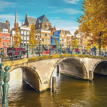 Efterårsstemning ved kanalerne i Amsterdam