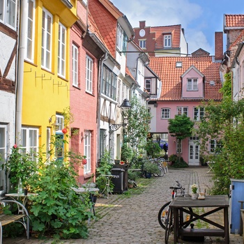 Hyggelig gade i Lübeck, Nordtyskland