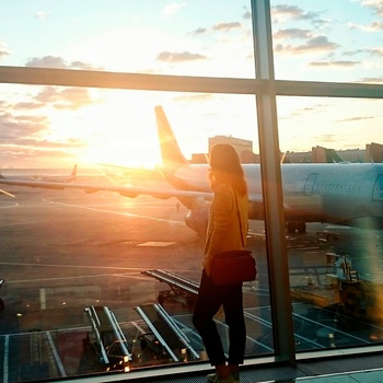 Klar til afrejse i lufthavnen