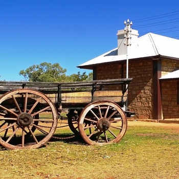 Den gamle telegrafstation i Alice Spring - Northern Territory i Australien