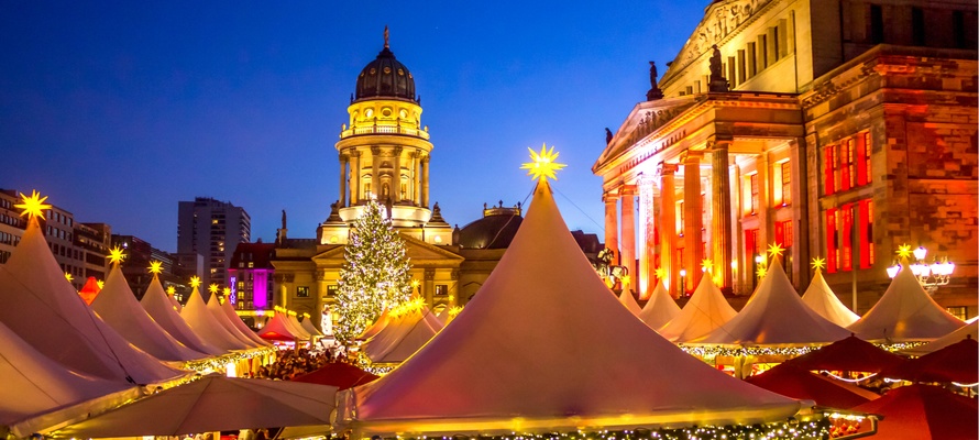 Det populære julemarked på Gendarmenmarkt i Berlin