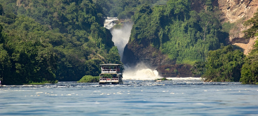 Bådtur til vandfald i Murchison Falls National Park - Uganda