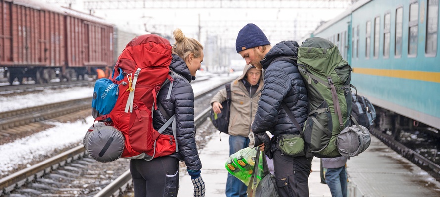 Nicolaj og Stephanie som backpacker