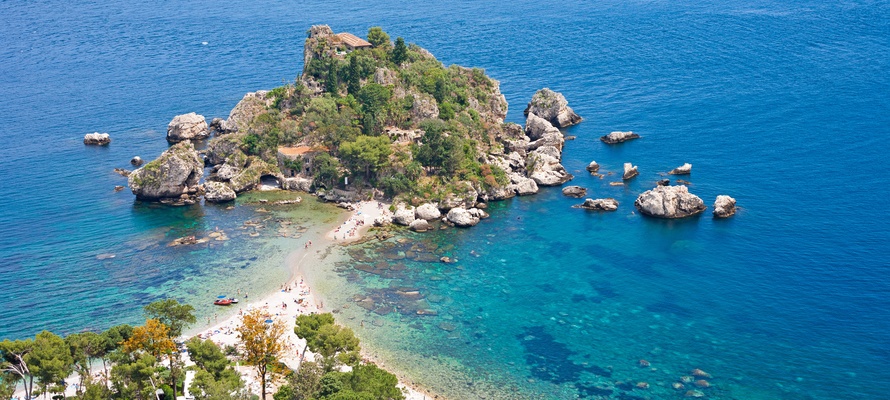 Udsigt til Isola Bella stranden