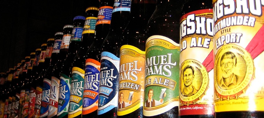Samuel Adams bryggeriet i Boston - udvalg af flaskeøl