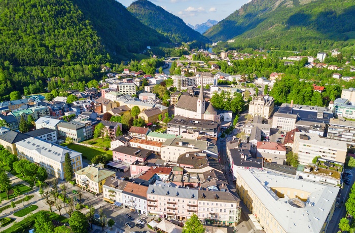 Luftfoto Bad Ischl, Salzkammergut i Østrig