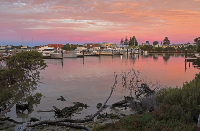 Havnen i den lille kystby Robe i South Australia