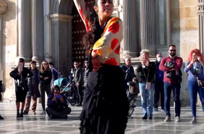 Flamenco-danser i Andalusien