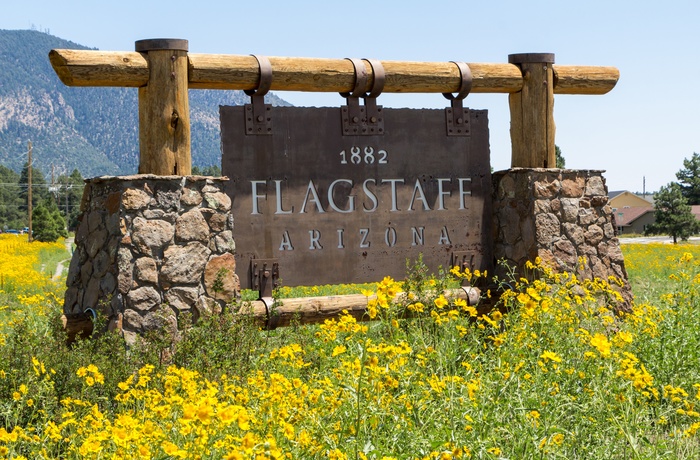 Skilt til Flagstaff i Arizona, USA
