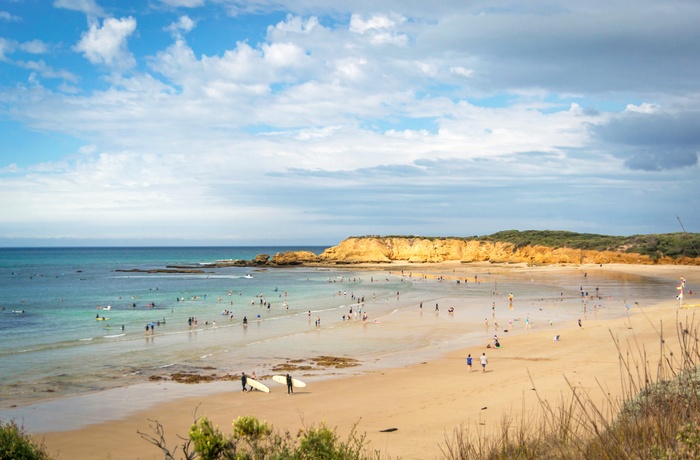 Stranden ved byen Torquay i Victoria - Australien