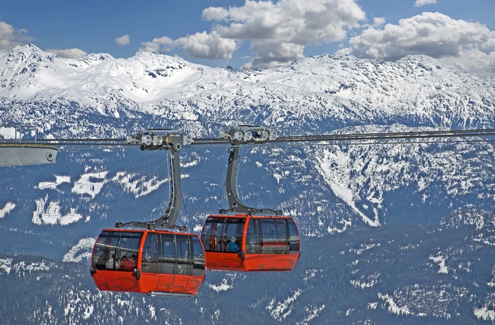 Kabelbanen Peak to Peak Gondola mellem Whistler og Blackcomb Mountain - British Columbia