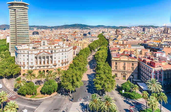 La Rambla skærer sig gennem Barcelona