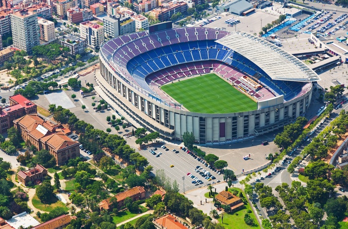 Camp Nou i Barcelona i Spanien