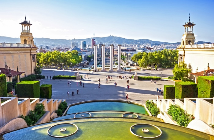 Pladsen foran Museu Nacional d´Art de Catalunya i Barcelona