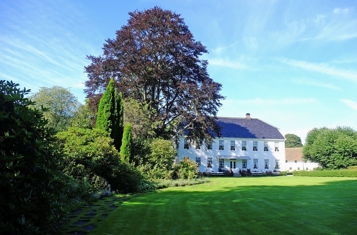 Hovedhuset ved Boen Gård Hotel ved Kristiansand i Norge