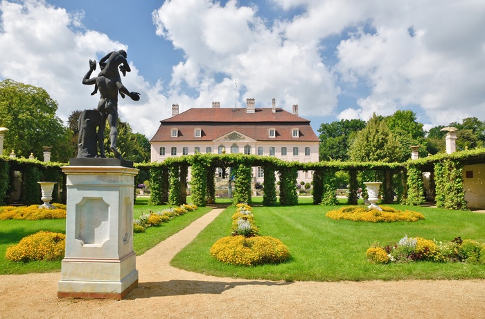 Slottet i Branitzer Park i Cottbus, Brandenburg i Tyskland