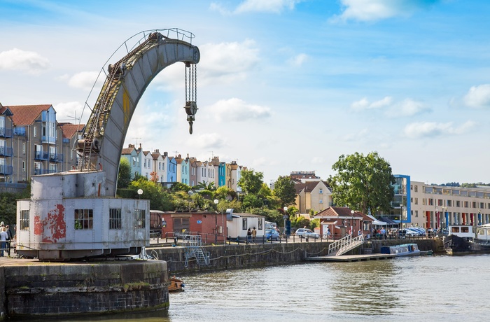 Gammel kran i Bristol havn, England