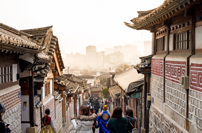 Bukchon Hanok Village i Seoul - Sydkorea
