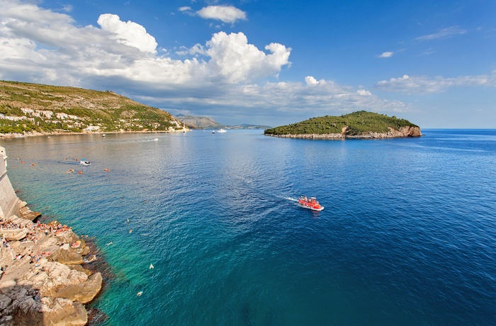 Udsigt til øen Lokrum tæt på Dubrovnik, Dalmatien i Kroatien