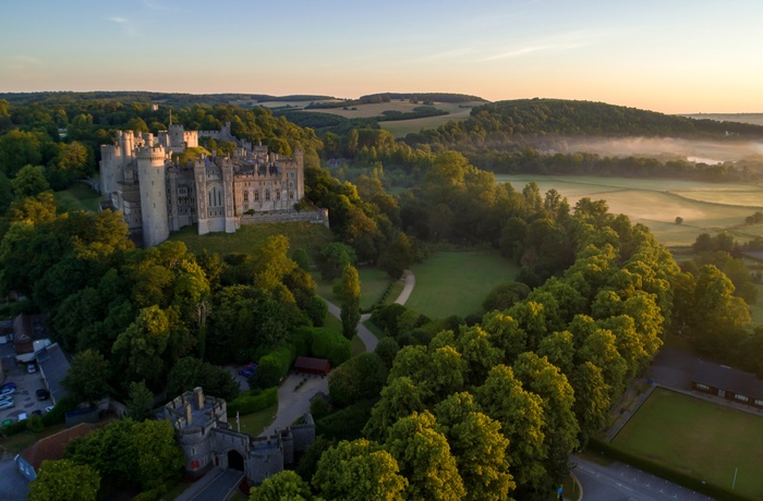 Arundel Castle og det smukke landskab i West Sussex, England