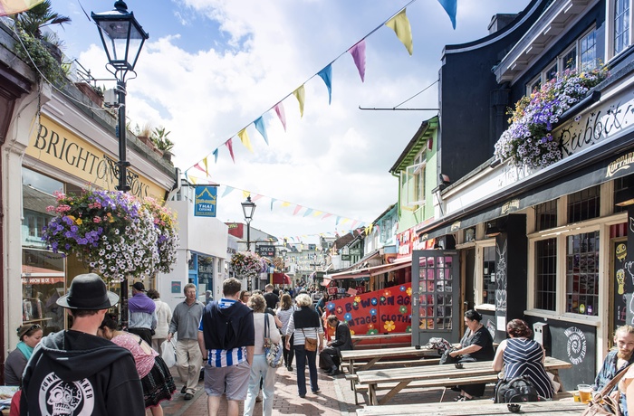 Stemning i North Laine i Brighton