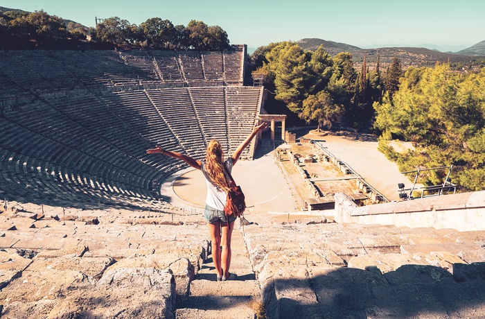 Det antikke teater i Epidaurus på Peloponnes - Grækenland
