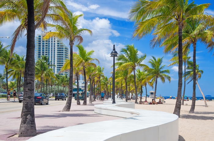 Strandpromenade i Fort Lauderdale i Florida, USA