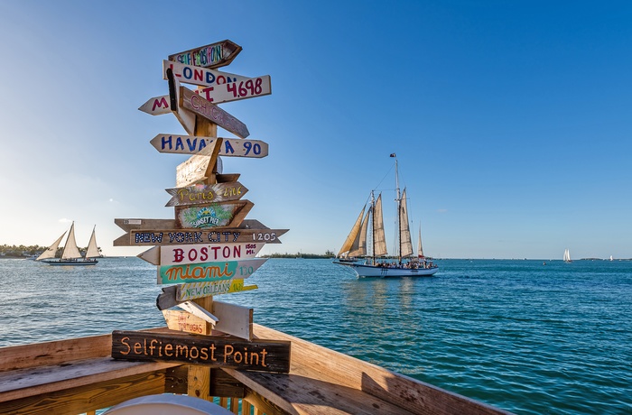 Selfiepoint langs Overseas Highway, Florida Keys