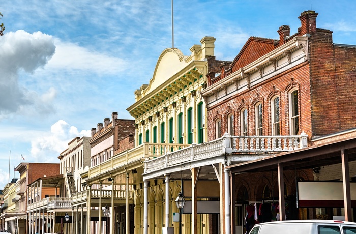 Gamle huse i Old Sacramento